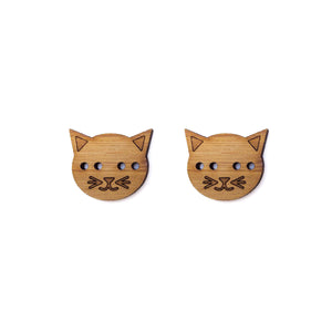 Cat Wood Button Set