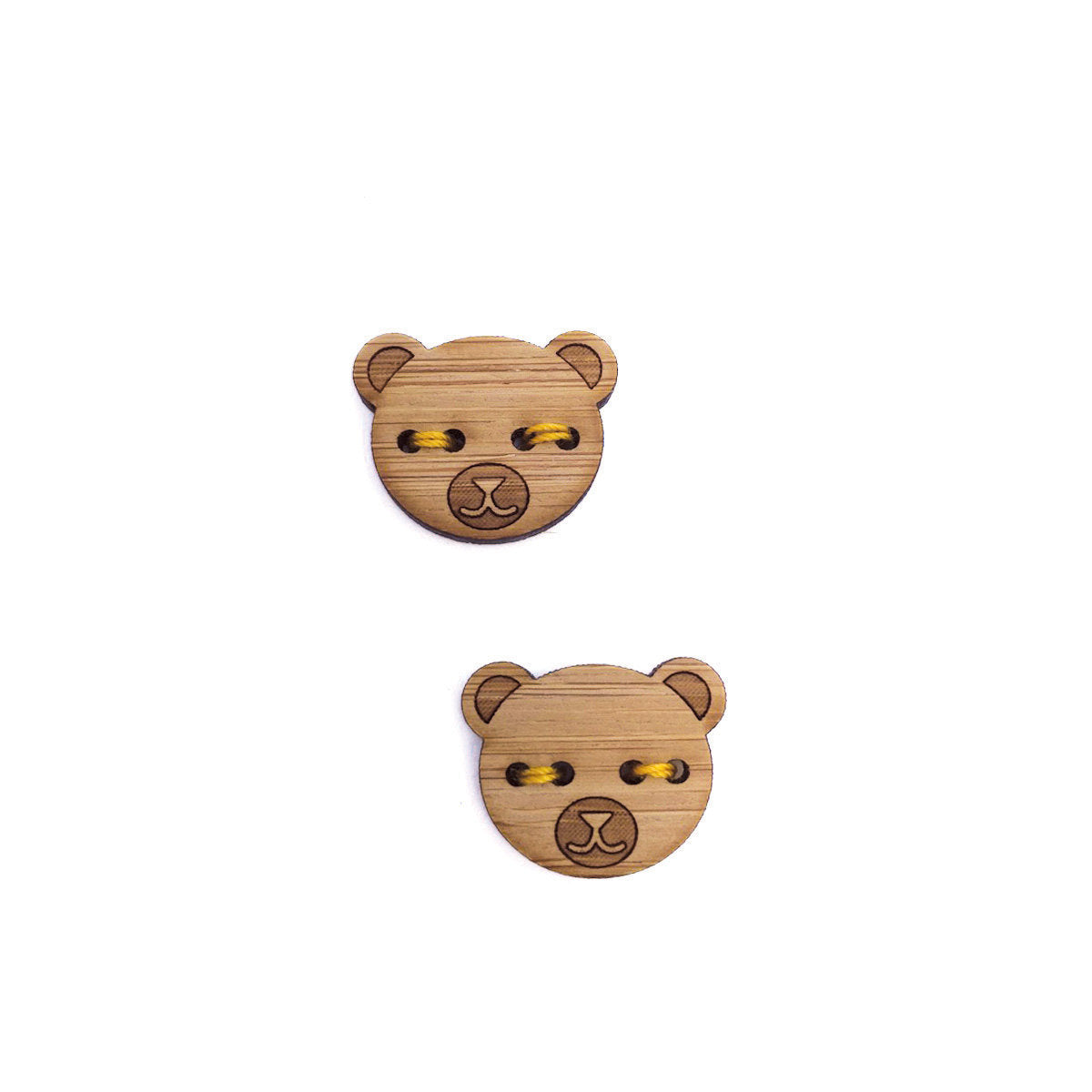 Bear Wood Button Set