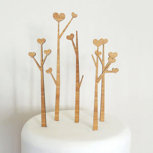 Heart Trees Cake Topper Set
